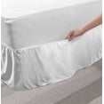 thumbnail image 2 of Neutral Color Bed Skirt, Barely Visible Diagonal Squares Rhombus Details Modern Graphic, Elastic Bedskirt Dust Ruffle Wrap Around for Bedding Decor, 4 Sizes, Pale Eggshell and White, by Ambesonne, 2 of 2