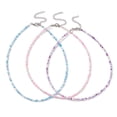 thumbnail image 1 of 3Pcs 3 Color Glass Seed Beaded Necklaces Set Zinc Alloy Jewelry Mixed Color 14.57 inch(37cm) 1Pc/color, 1 of 6