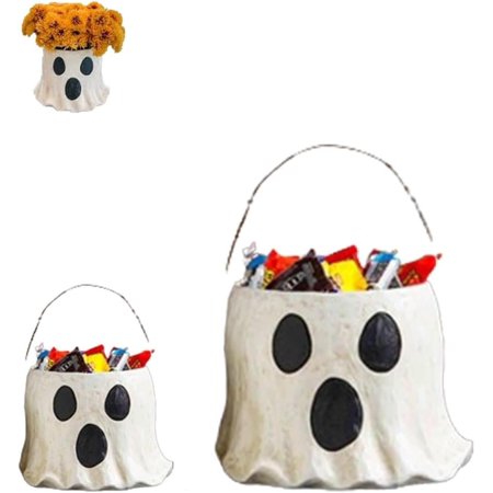 1pc Ghost Vase Gifts, Cutest Ghost Bucket for Halloween, Funny Ghost Face Planter, Ghost Candy Bowl Decoration, Candy Bucket Outdoor Garden Decoration