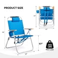 thumbnail image 6 of MOTORHOT Aluminum Backpack Beach Chair – Tall Beach Chairs for Adults, Portable with Adjustable Straps, 3-Position Reclining, Cup Holder, High Lightweight Beach Chairs for Beach, 6 of 9