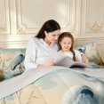 thumbnail image 4 of Erosebridal Dreamy Heron Bird Twin Comforter Sets,Retro Animals Bedding Set,Blue Green,Light Gray Reversible,2pcs,1 Comforter and 1 Pillowcase, 4 of 7