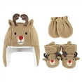 thumbnail image 3 of Hudson Baby 6Pc Trapper Hat, Mitten and Bootie Set, Navy Penguin Reindeer, 6-12 Months, 3 of 3