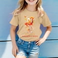 thumbnail image 2 of PMVFHDE T-Shirts à Manches Courtes pour Filles T-Shirts Amples pour Filles T-Shirts Amples pour Filles T-Shirts Imprimés Col Rond Manches Courtes T-Shirt Khaki, 3-4 Ans, 2 of 4