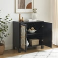 thumbnail image 3 of EDYO LIVING Mirrored Sideboard Buffet Cabinet, Modern Storage Accent Cabinet for Hallway, Entryway, Black, 3 of 6