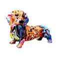 thumbnail image 1 of Cellphotouk Resina Animal Perro Estatua Ornamento Creativo Graffiti Interior Decoración para el Baoblaze estatuilla de animales, 1 of 5