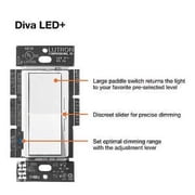 Lutron Diva LED+ Dimmer Light Switch Halogen, and Incandescent Bulbs, 150 Watt