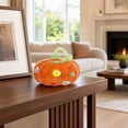 thumbnail image 5 of Hand Blown Glass Pumpkin, Multicolor Swirl Art Glass Figurine for Thanksgiving Tabletop Centerpiece, Halloween Ornament, Fall Harvest Home Decor Accent, 5 of 7