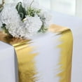 thumbnail image 2 of Efavormart 108" Metallic Gold / White Icicle Print Non-Woven Foil Table Runner, 2 of 11