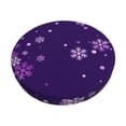 thumbnail image 1 of Balery Crystal Purple Snowflake Fundas de asiento para taburete de bar redondo de tela de terciopelo ajustables que protegen de arañazos y manchas para sillas de 14 a 17 pulgadas.-13 inch, 1 of 7