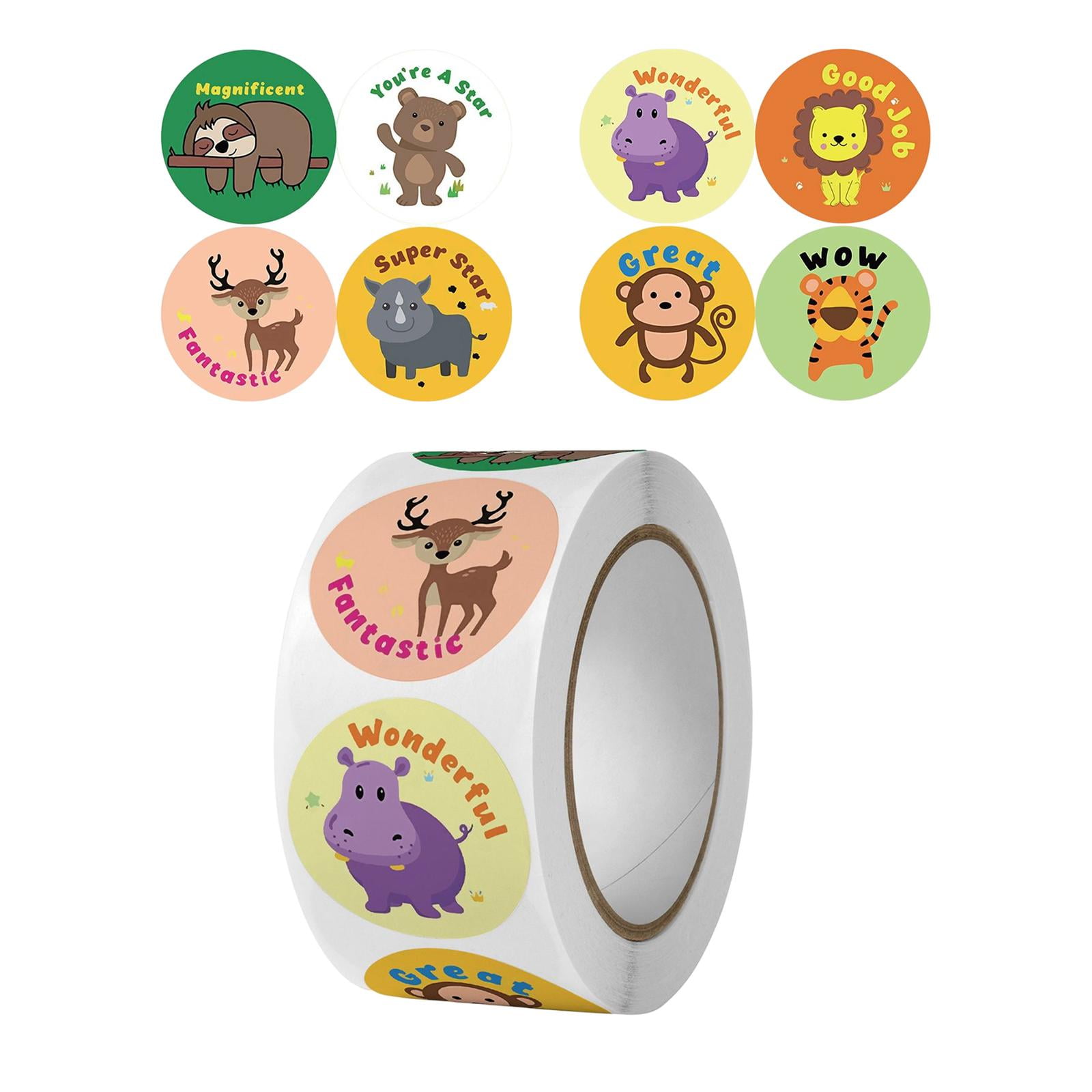500x cute round animal stickers 1 inch 8 patterns inspirational