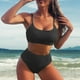 thumbnail image 2 of Conjunto de Bikini Sexy Gibobby Bikinis con estampado sólido para mujer traje de baño cintura alta Push Up, 2 of 5