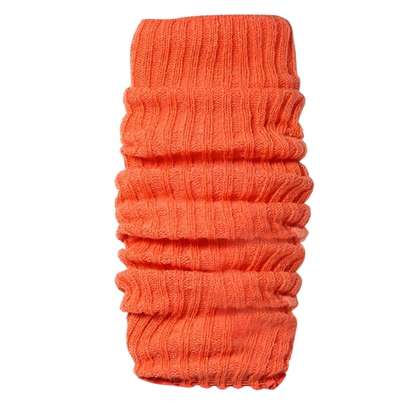 TELOLY Leg Warmers, Orange Leg Warmers, Women'S Solid Color Thigh High Socks Knitted Leg Warmers Soft Comfortable Foot Covers