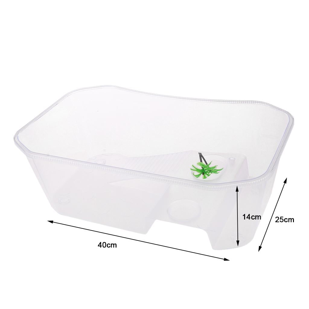 Habit Terrapin Lake Reptile Tank with Plform Plants - 15.75 x 84 .51 inch, White