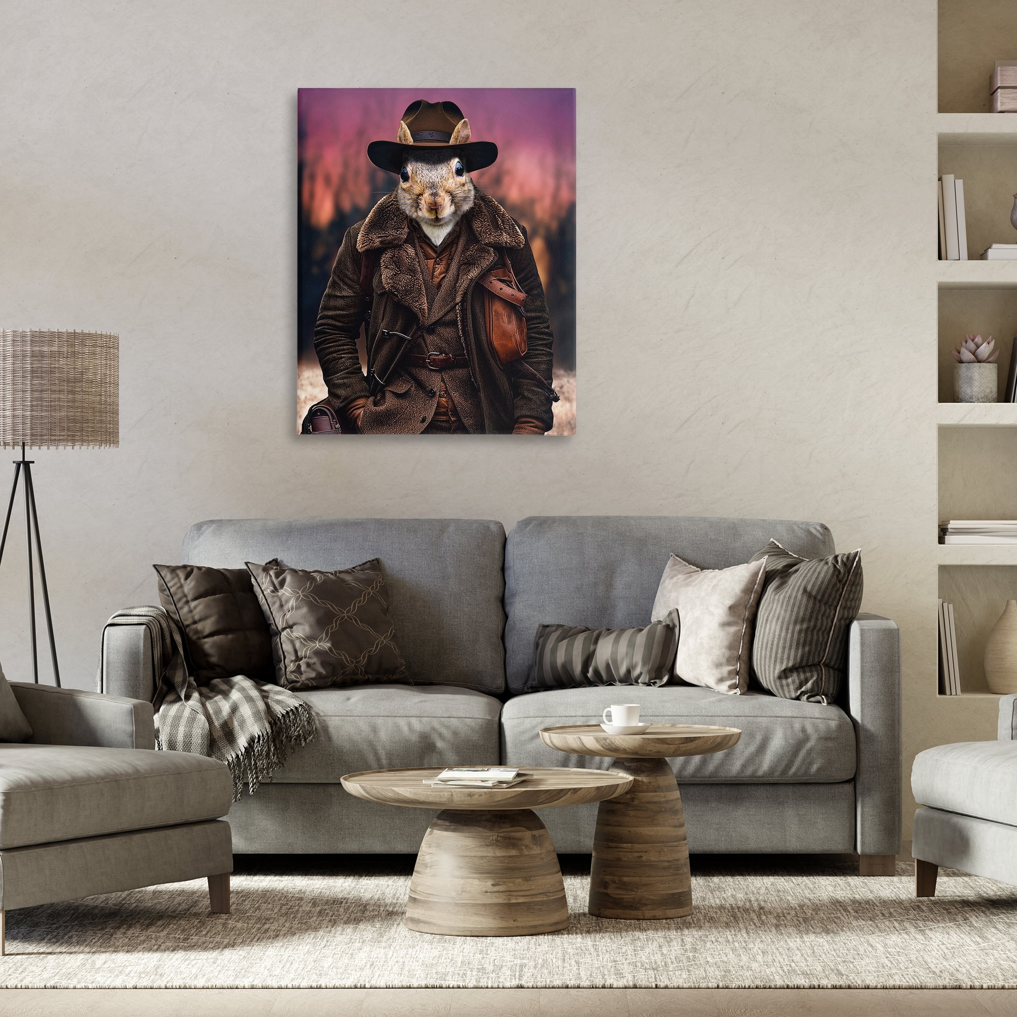 Stupell Industries Classic Squirrel Fashion Animals & Insects Painting Gallery Wrapped Canvas Art Print Wall Art, 30 x 40