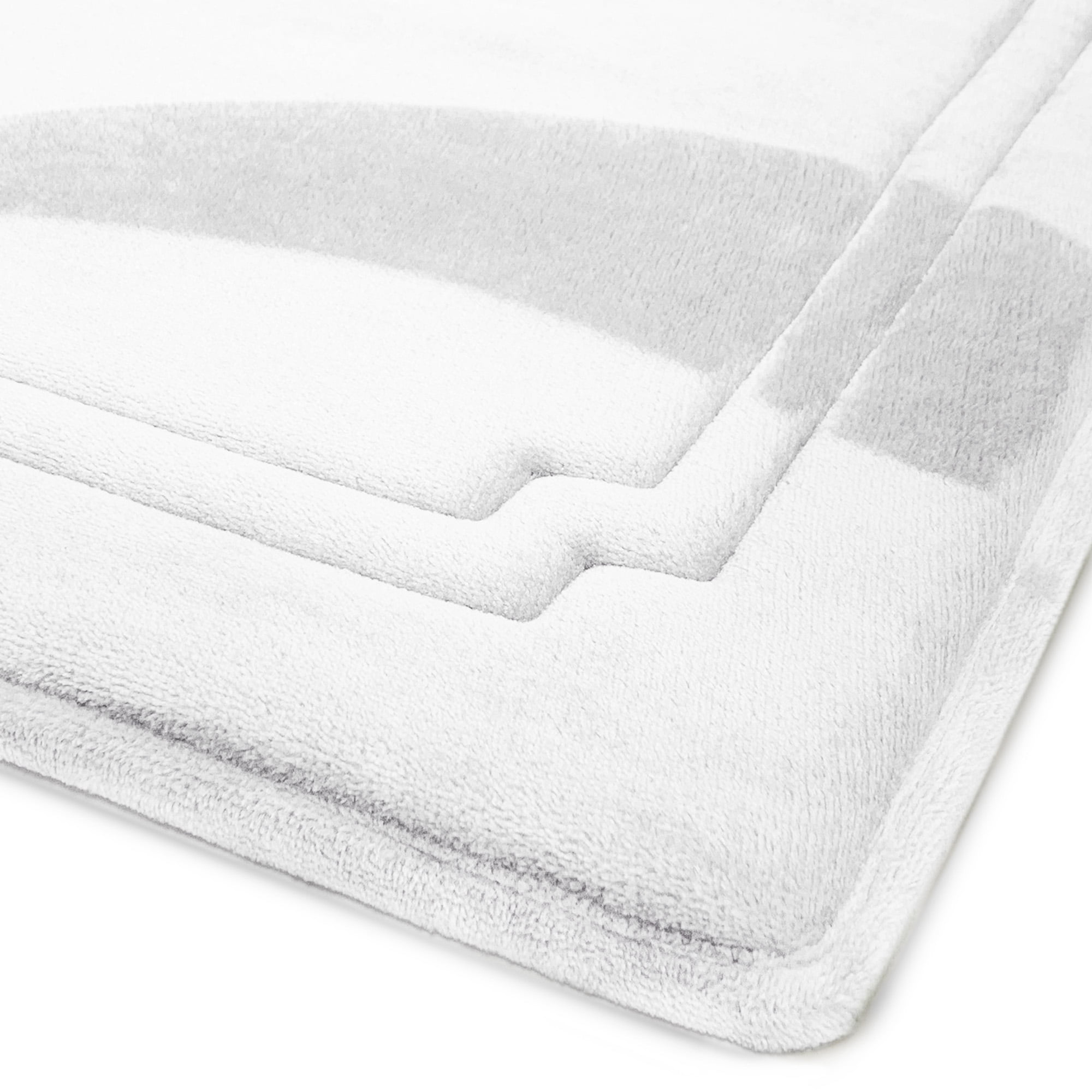 Better Homes & Gardens Thick & Plush Bath Rug, White, Charcoal Infused Memory Foam, 21x34"