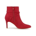 thumbnail image 3 of BLISSFUL STEP Women's Ankle Boots Pointed Toe Buckle Cross Straps Stiletto Heel Red 6.5, 3 of 7
