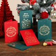 thumbnail image 2 of Tarjetas de felicitación con estampado de aluminio para Navidad, tarjetas de mensaje de bendición, invitaciones de agradecimiento creativas para negocios, suministros de Navidad, 10 piezas, 2 of 4