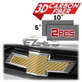 thumbnail image 2 of 2Pcs 5"x10" Chevy Emblem Bowtie 3D Matte Gold Carbon Fiber Vinyl Wrap Sticker Decal Film Sheet, 2 of 8