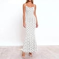 thumbnail image 2 of asdoklhq Spring Summer Dress Spring Dresses Womens Summer Fashion Casual Printed Bodycon Split Dress Maxi Dress White S, 2 of 8