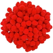 Just Artifacts Small Craft Pom Poms for Arts and Crafts (300pcs, Red)