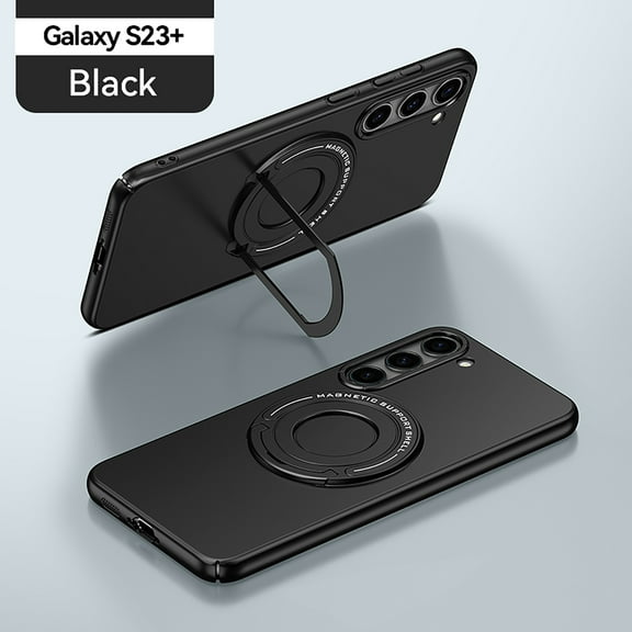 Allytech Magnetic Case for Samsung Galaxy S23 Plus 6.6" 5G - With Ring Holder Stand Compatible Magnetic Car Mount Shockproof Slim Fit Shell Back Cover for Galaxy S23 Plus - Black
