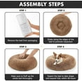 thumbnail image 7 of Calming Donut Dog Bed Pillow for Small Medium Pets, Machine Washable Removable Cover, Comfort Plush Fluffy Faux Fur with Anti-Slip Bottom, Cats-Friendly Round Cuddly Design, Ocher, 23 inches, 7 of 7