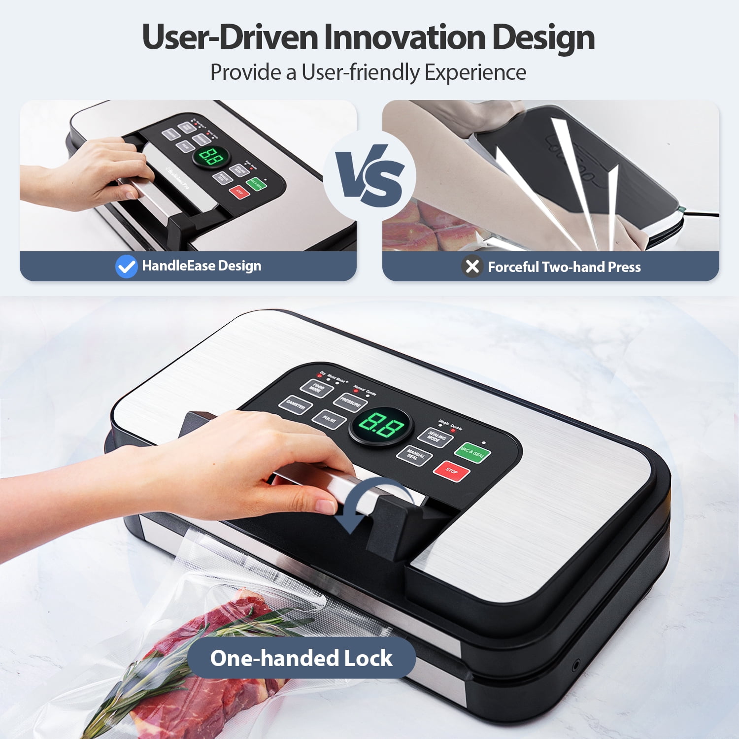 Aeitto 95Kpa Powerful Precision Pro Vacuum Sealer, Chamber Vacuum Sealer, Green with Bag Cutter&Storage
