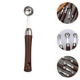 thumbnail image 3 of KALLORY Stainless Steel Fruit Baller Scoop with Wooden Handle for Melon, Coffee, and Home Kitchen Use, 3 of 8