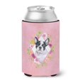 thumbnail image 1 of ""Caroline'S Treasures Ck4143Cc Bulldog Francés Flores Rosadas Lata O Botella Abrazaderas Para Bebidas Frías Koozies 12 Oz Multicolor"", 1 of 1