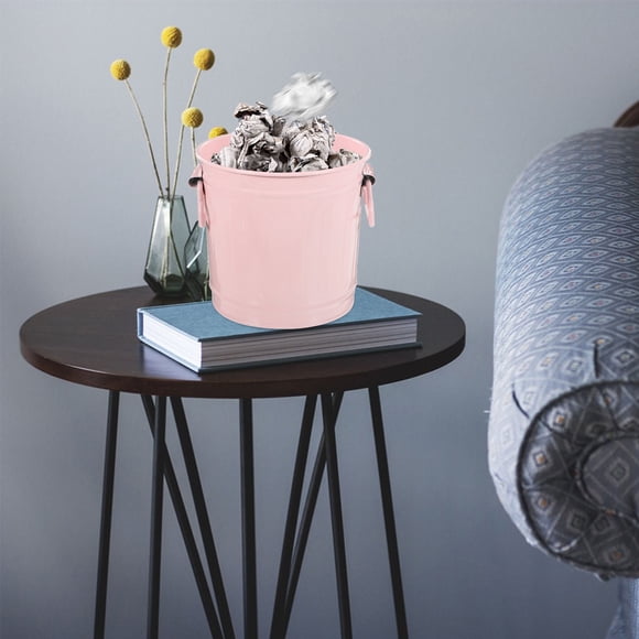 PENIKOKO Bote De Basura Con Rosa De Hierro Para Escritorio Resistente Y Multifuncional Con