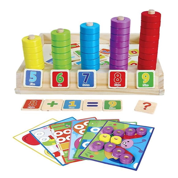 1 juego de bloques de construcción de madera