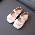 thumbnail image 6 of Viluyesy Girls Mary Jane Flats - Childrens Solid Bow Round Toe Soft Sole Low Heel Princess Dress Shoes Spring Summer White Size 13, 6 of 6