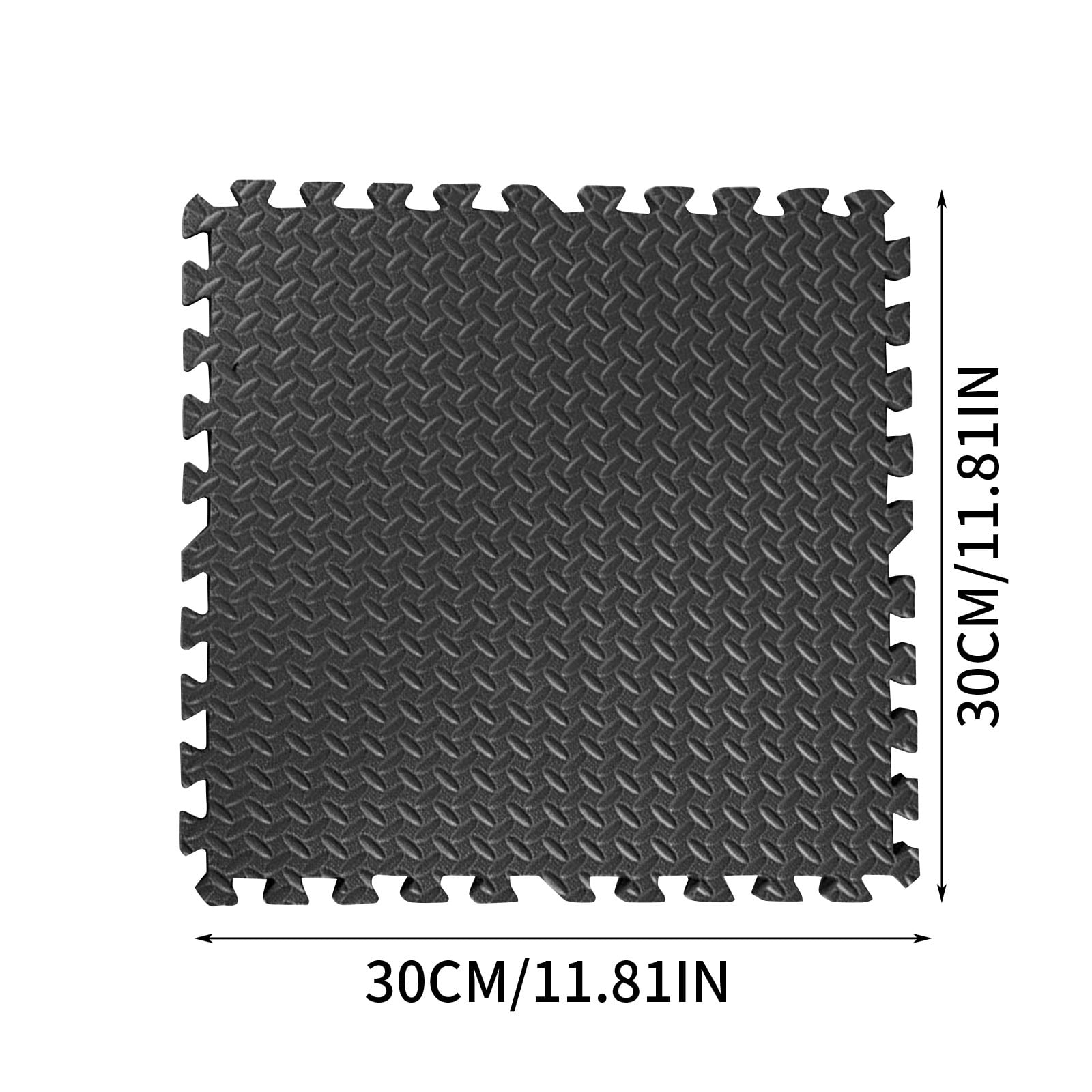 8 Pack Black Foam Floor Mats, Interlocking EVA Puzzle Tiles, 12x12 Inch Anti Fatigue Gym Mat for Home black