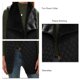 thumbnail image 2 of Women Turn Down Collar Fleece Stitching Medium Vest Loose Open Front Pure Color Vest Sleeveless Midi Casual Pockets Coat Black L, 2 of 3