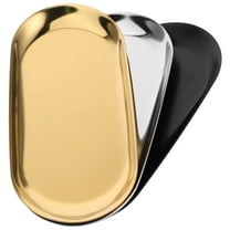 HONITANO Oval Perfume Tray 3Pcs In Gold For Bathroom Accessories And Home Decor