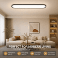 thumbnail image 3 of Garwarm 48W 39.4 in Black Modern Linear LED Ceiling Light with Remote, Dimmable Flush Mount Ceiling Lamp, 3000K-6500K Low Profile Light Fixture for Bedroom, Kitchen, Closet, Hallway, 3 of 20