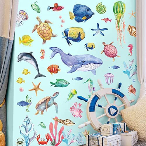 Details about   3D Under Sea World Dolphin Self-Adhesive Door Sticker Living Room Wall Sticker 
