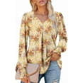 thumbnail image 2 of KISSMODA Women's Long Sleeve Comfy V-Neck Blouse & Tunic Tops, S-2XL, 2 of 4