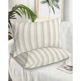 thumbnail image 2 of Sage Green Striped Pillow Covers Queen Size 2 Pack, Modern Farmhouse Green Stripes Soft Bed Throw Pillowcases Breathable Cooling Long Lumbar Body Pillow Sham Cover for Bed Sofa 20''x30'', 2 of 7