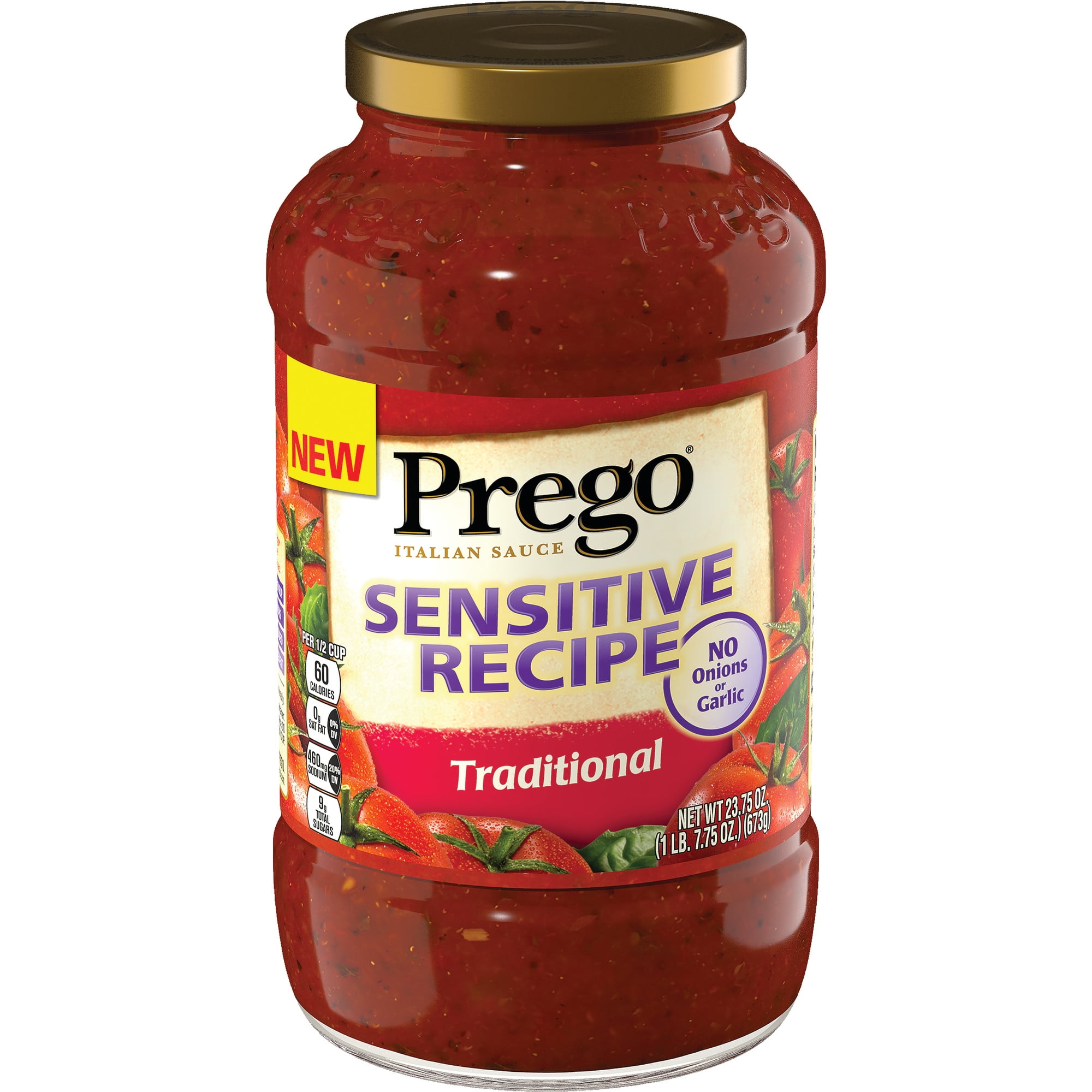 Prego Pasta Sauce, Sensitive Recipe Traditional, 23.75 oz Jar - Walmart