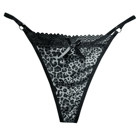 

Lingerie For Women Leopard Lace Mesh Sheer Underwear Lingerie Thongs Panties Briefs