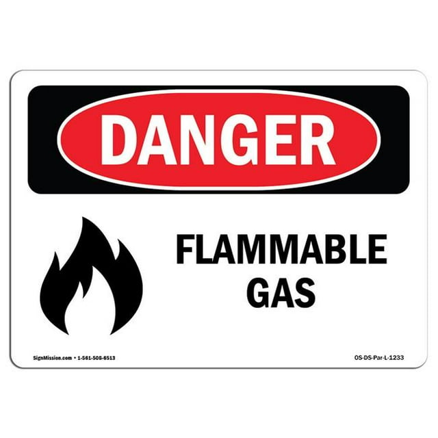 SignMission OS-DS-A-1824-L-1233 Signal de Danger OSHA 18 x 24 Po - Gaz Inflammable