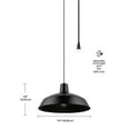 thumbnail image 7 of Globe Electric 1-Light Matte Back Plug-in Pendant Light with Matte Black Shade, 7 of 7