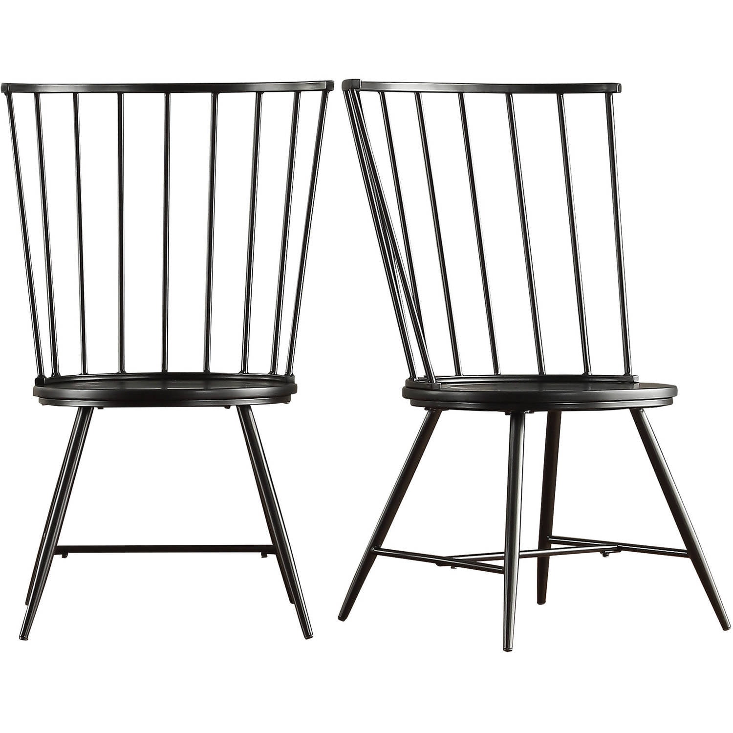 Weston Home Chelsea Dining Chair Set, Black Metal Dining Chairs Set Of 2