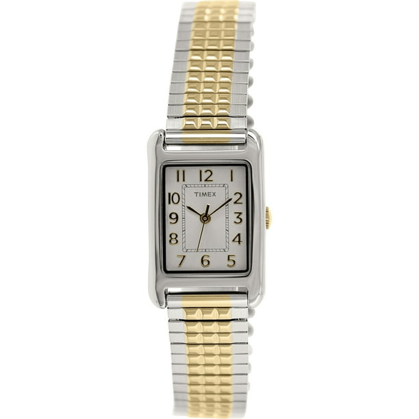Timex - Timex Women's - Silver-Tone Case Two-Tone Band - Elevated ...