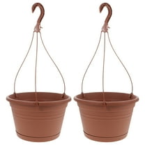 HEALEEP Dark Red 2Pcs Plastic Hanging Flower Pots 10X21.6In