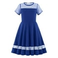 thumbnail image 3 of DHFJKG Dress Trendy Girls Dresses For Everyday Casual Wear Classic Short Sleeve Round Neck Mesh A-Line Dress For Ages 6-13 Nice For Spring And Summer Outfit Leisure Sundress, 3 of 3