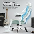 thumbnail image 3 of Ergonomic Office Chair Big Tall Reclining Gaming Chair Adjustable Lumbar Support 6D Armrest 6D Headrest Breathable Mesh Swivel Computer Chairs Home Task Desk Chair Wheels Coat Hanger Tilt Lock Blue, 3 of 7