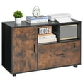 thumbnail image 1 of VEVOR Wood File Cabinet Lockable Mobile Filing Cabinet Open Shelves Rustic Brown, 1 of 1