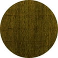 thumbnail image 1 of Ahgly Company Machine Washable Indoor Round Abstract Yellow Modern Area Rugs, 7' Round, 1 of 4